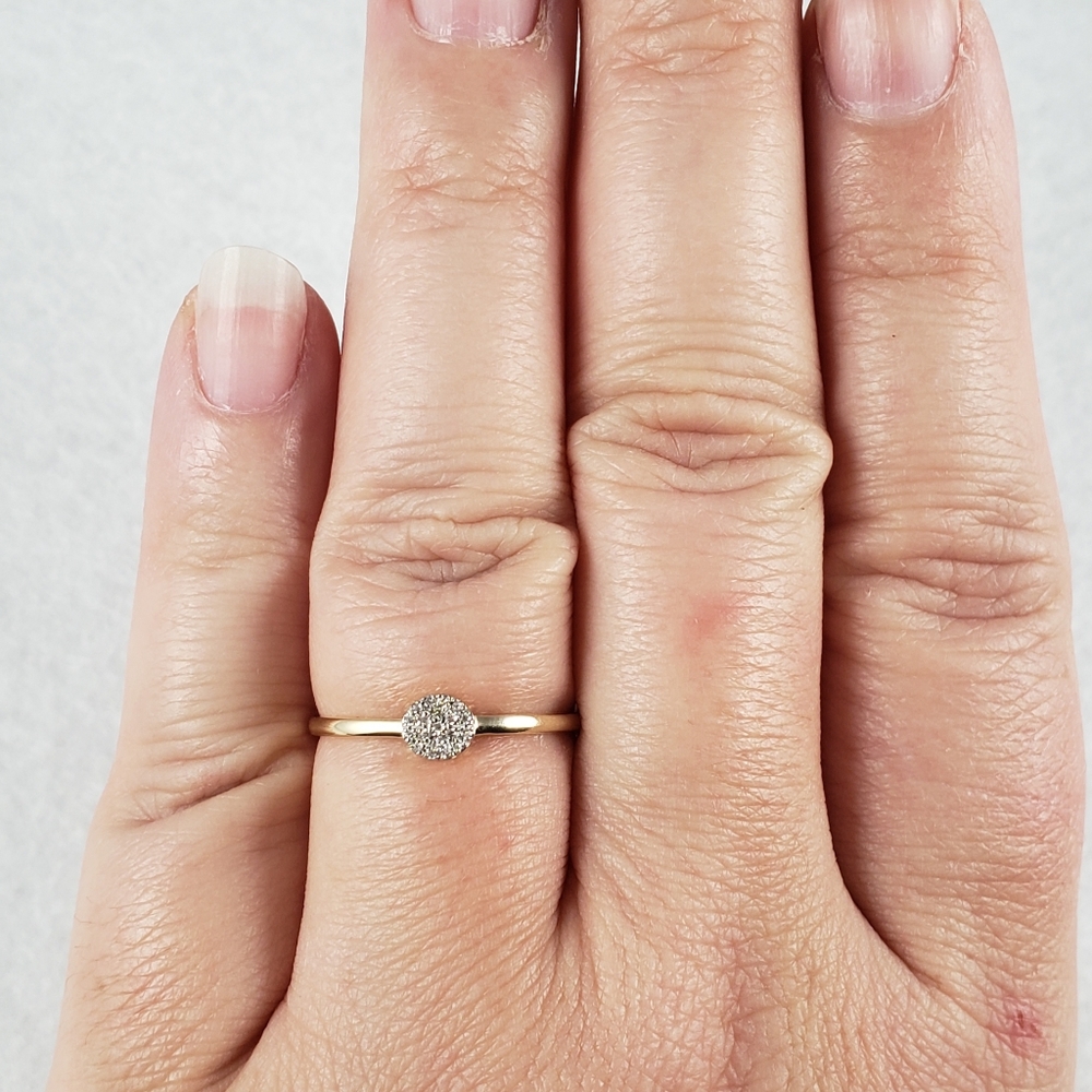 Delicate 14k Yellow Gold & Diamonds Ring - Picture 7 of 8